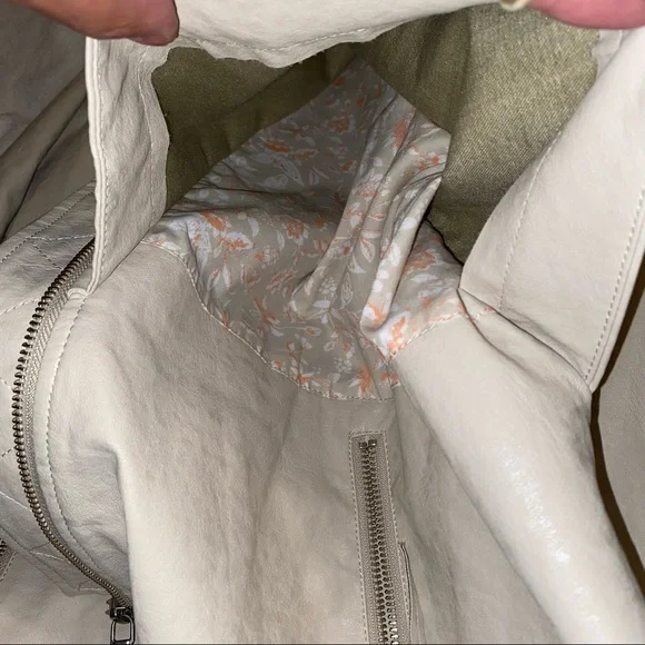 Anthropologie Jacket Coat Sweater Medium Cream Zippers Floral Ribbed - Picture 5 of 8